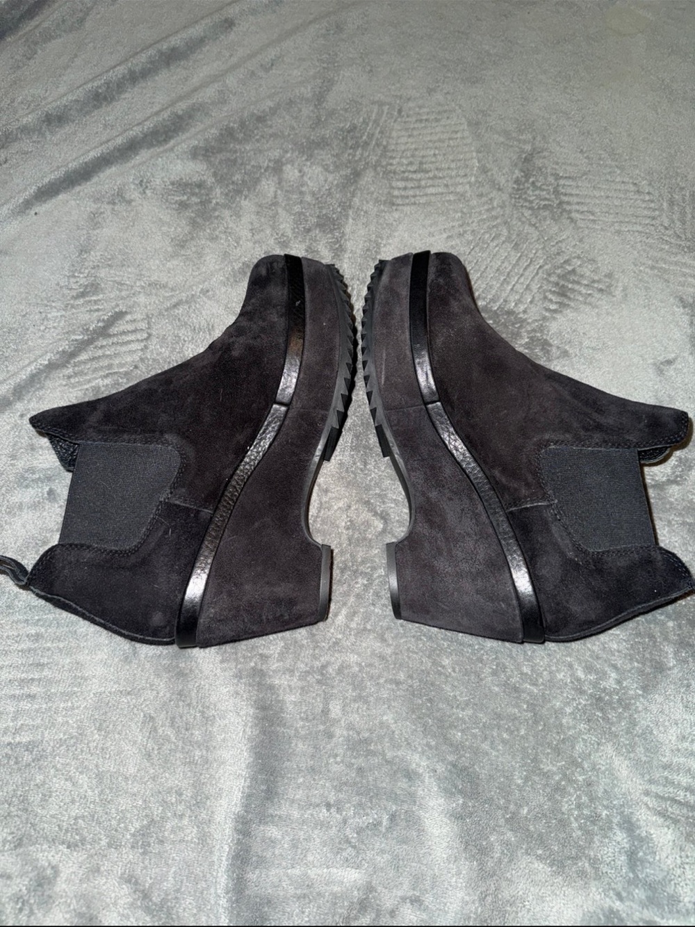 Pedro Garcia Black Suede Platform Chelsea Booties - Picture 3 of 4